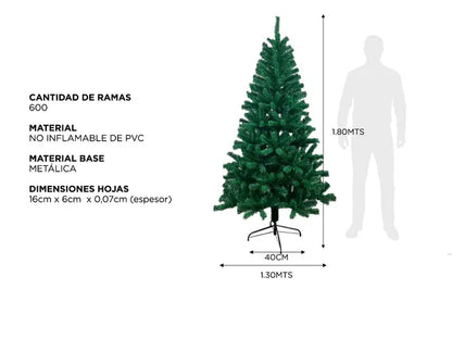 Arbol Navidad 1.80 Metros Color Verde